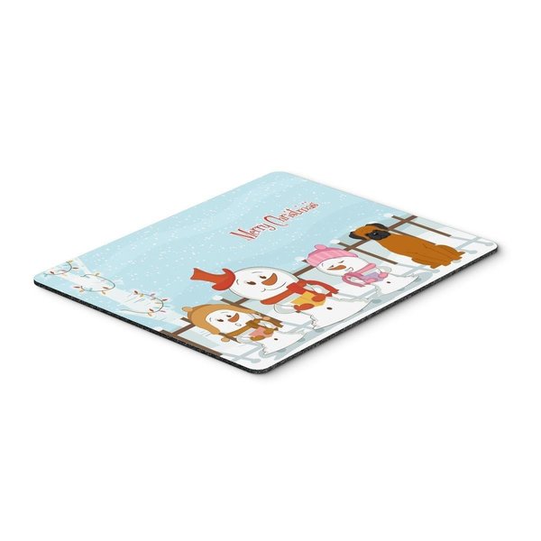 Carolines Treasures Merry Christmas Carolers Fawn Boxer Mouse Pad, Hot Pad or Trivet BB2446MP